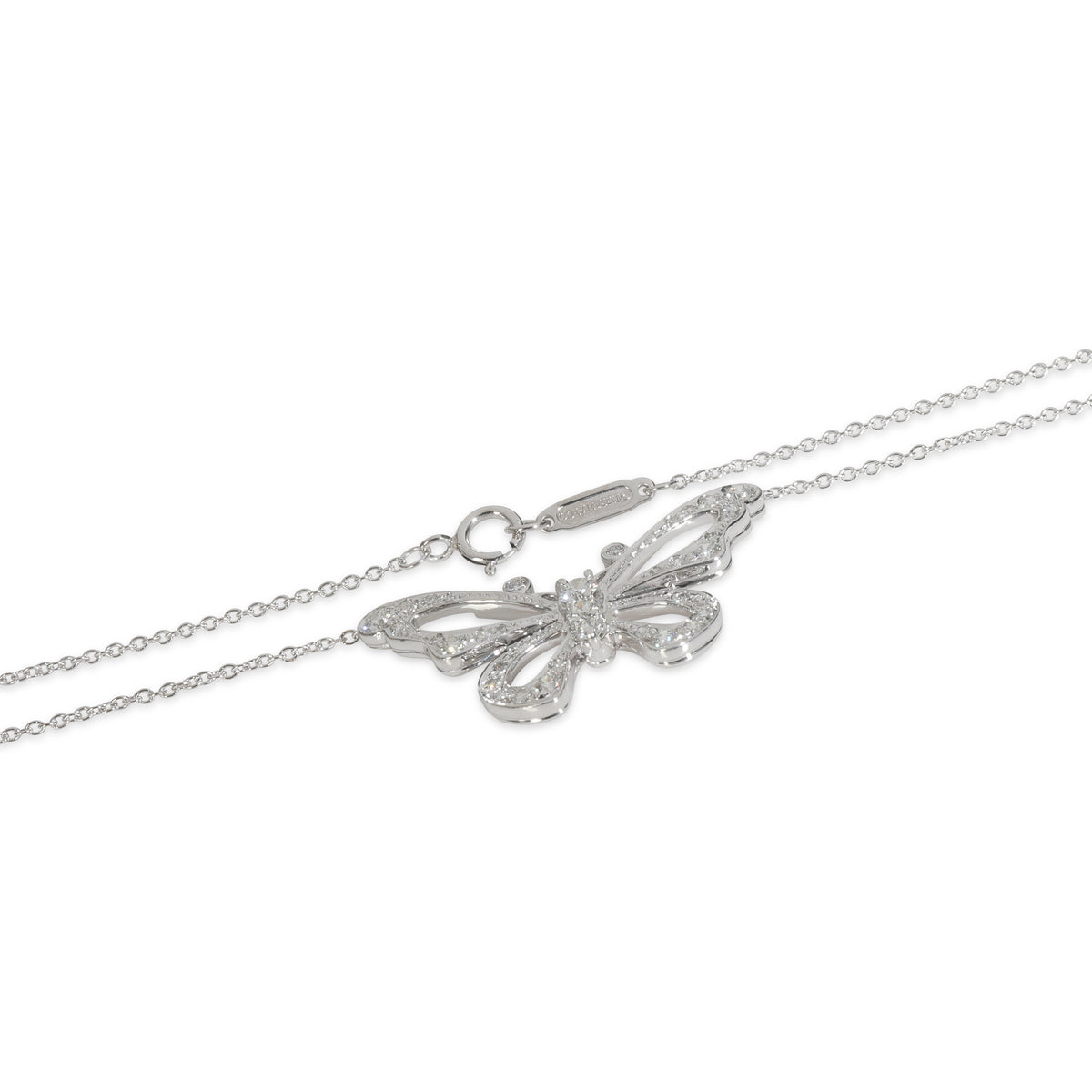 Platinum Diamond Butterfly Necklace