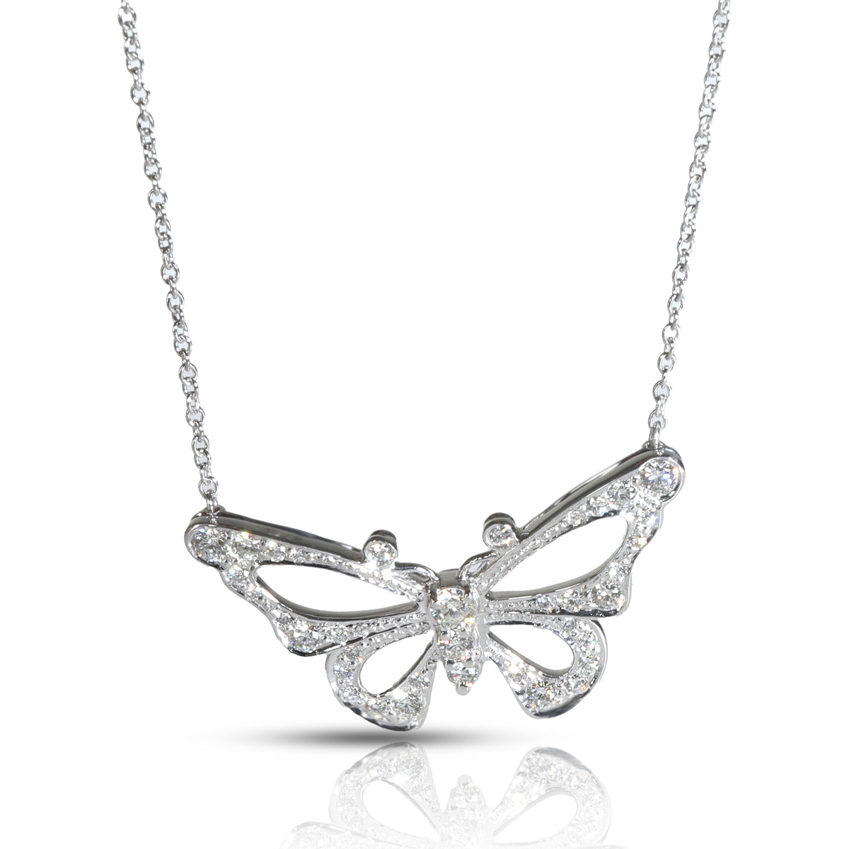Platinum Diamond Butterfly Necklace