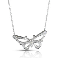 Platinum Diamond Butterfly Necklace
