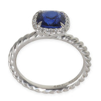 1.79 ct Cushion Modified Sapphire and Diamond Capri Engagement Ring
