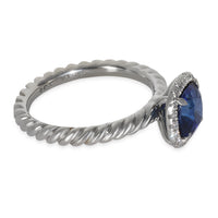 1.79 ct Cushion Modified Sapphire and Diamond Capri Engagement Ring