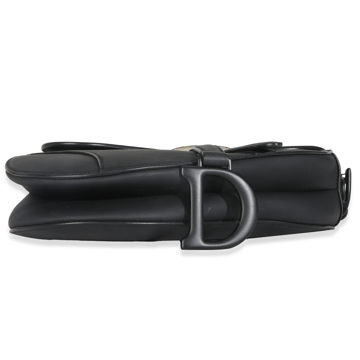 Black Ultramatte Calfskin Medium Saddle Bag