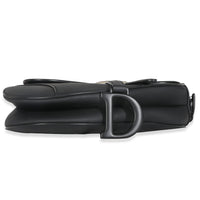 Black Ultramatte Calfskin Medium Saddle Bag