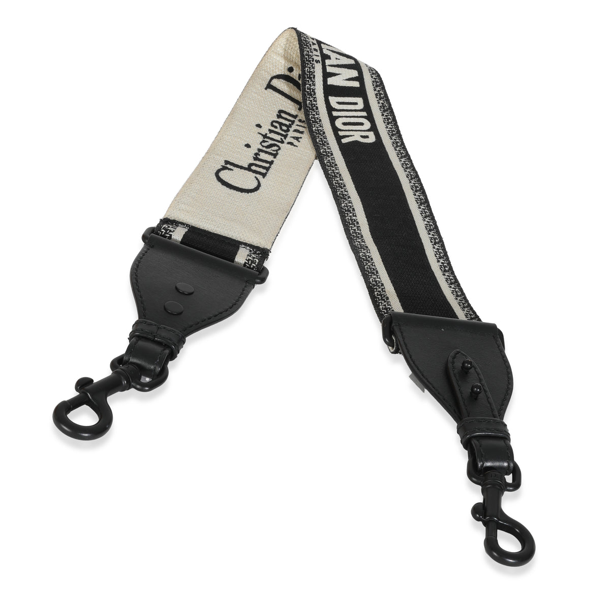 Black Canvas Embroidered Shoulder Strap