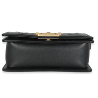 Black Quilted Caviar Small Boy Handbag