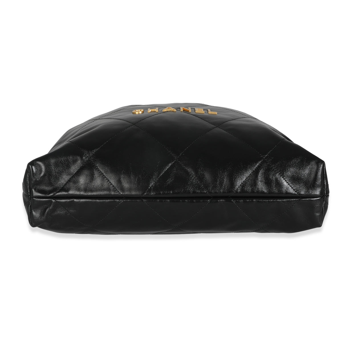 Black Shiny Quilted Calfskin Medium Chanel 22 Hobo