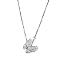 White Gold Diamond Two Butterfly Necklace
