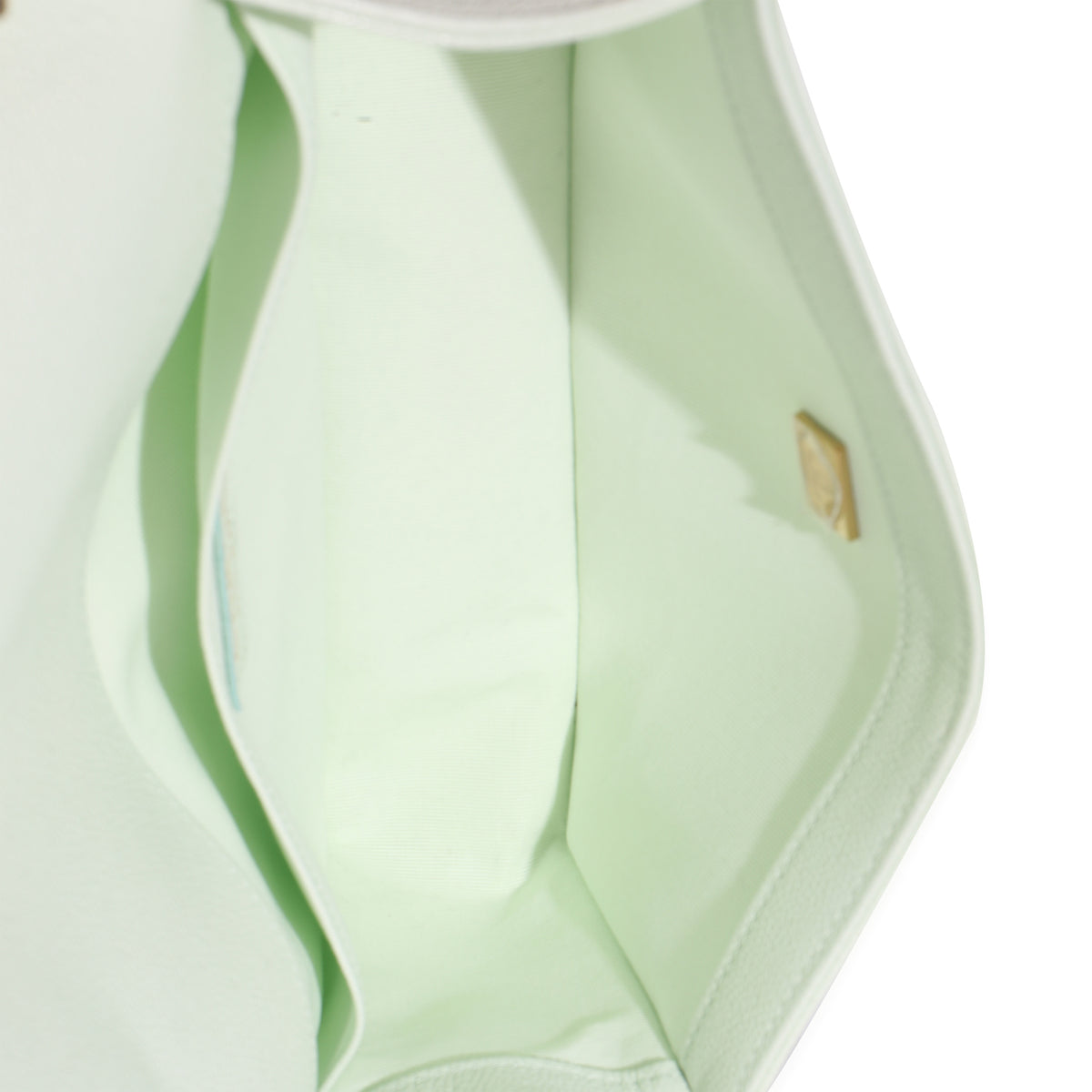 Light Green Caviar Chevron Old Medium Boy Handbag