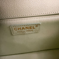 Light Green Caviar Chevron Old Medium Boy Handbag