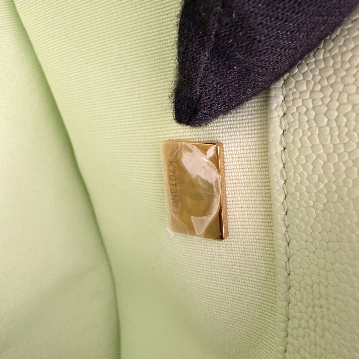 Light Green Caviar Chevron Old Medium Boy Handbag