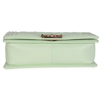 Light Green Caviar Chevron Old Medium Boy Handbag