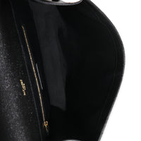 Black Grain De Poudre Mixed Matelasse Large Triquilt Satchel