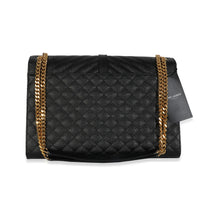 Black Grain De Poudre Mixed Matelasse Large Triquilt Satchel