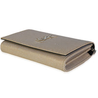 Beige Metallic Sparkle Fabric Monogram Kate Chain Bag