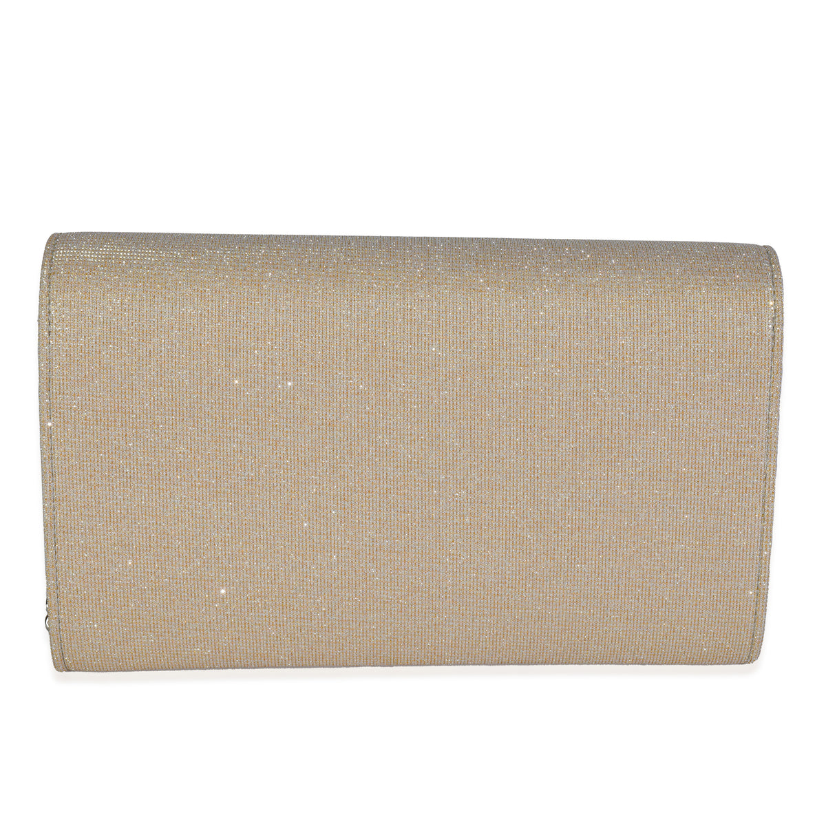 Beige Metallic Sparkle Fabric Monogram Kate Chain Bag