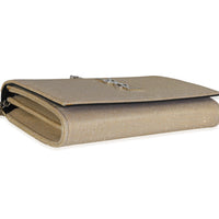 Beige Metallic Sparkle Fabric Monogram Kate Chain Bag