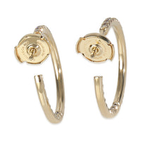 Yellow Gold Diamond Metro Medium Size Hoop Earrings