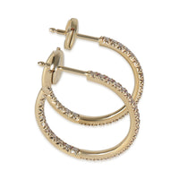 Yellow Gold Diamond Metro Medium Size Hoop Earrings