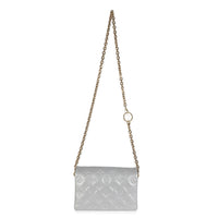 Silver Metallic Lambskin Embossed Monogram Pochette Coussin
