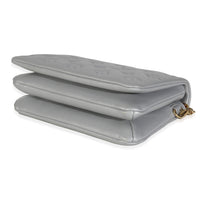 Silver Metallic Lambskin Embossed Monogram Pochette Coussin