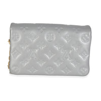 Silver Metallic Lambskin Embossed Monogram Pochette Coussin