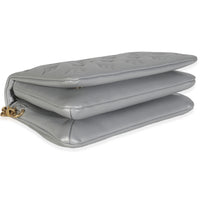 Silver Metallic Lambskin Embossed Monogram Pochette Coussin