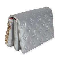 Silver Metallic Lambskin Embossed Monogram Pochette Coussin