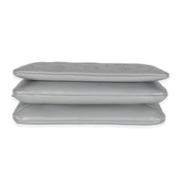 Silver Metallic Lambskin Embossed Monogram Pochette Coussin