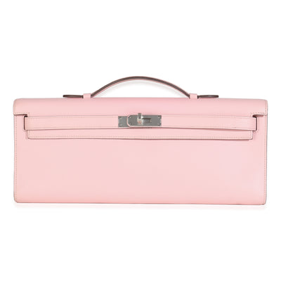 Rose Sakura Swift Kelly Cut Clutch PHW