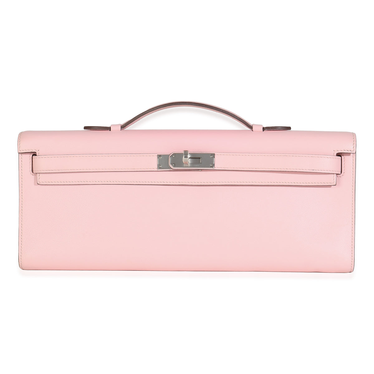 Rose Sakura Swift Kelly Cut Clutch PHW