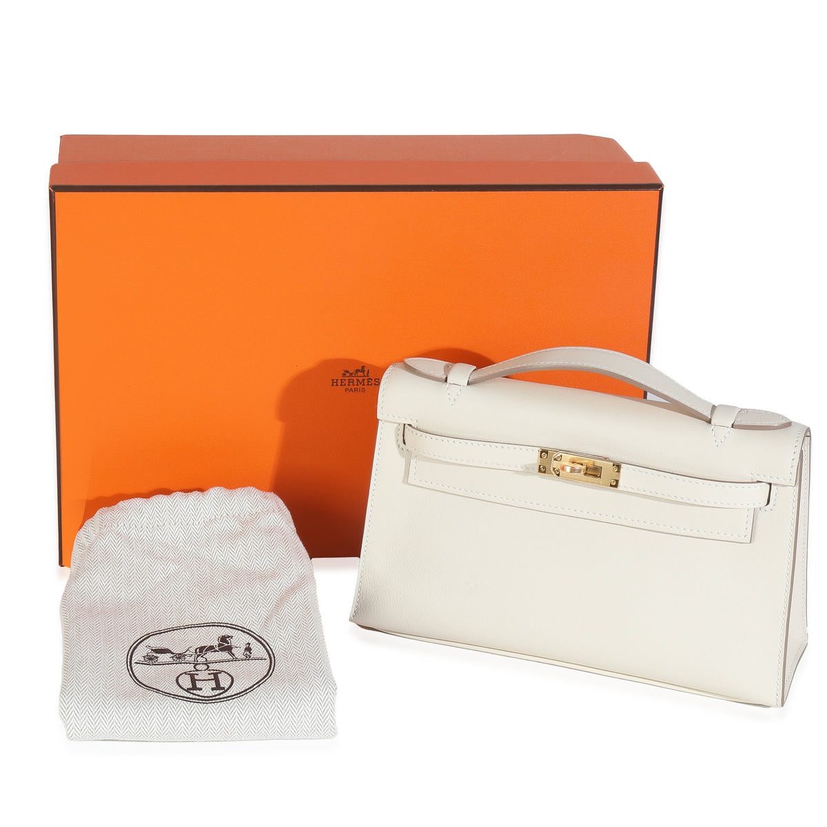 Craie Swift Kelly Pochette Clutch GHW