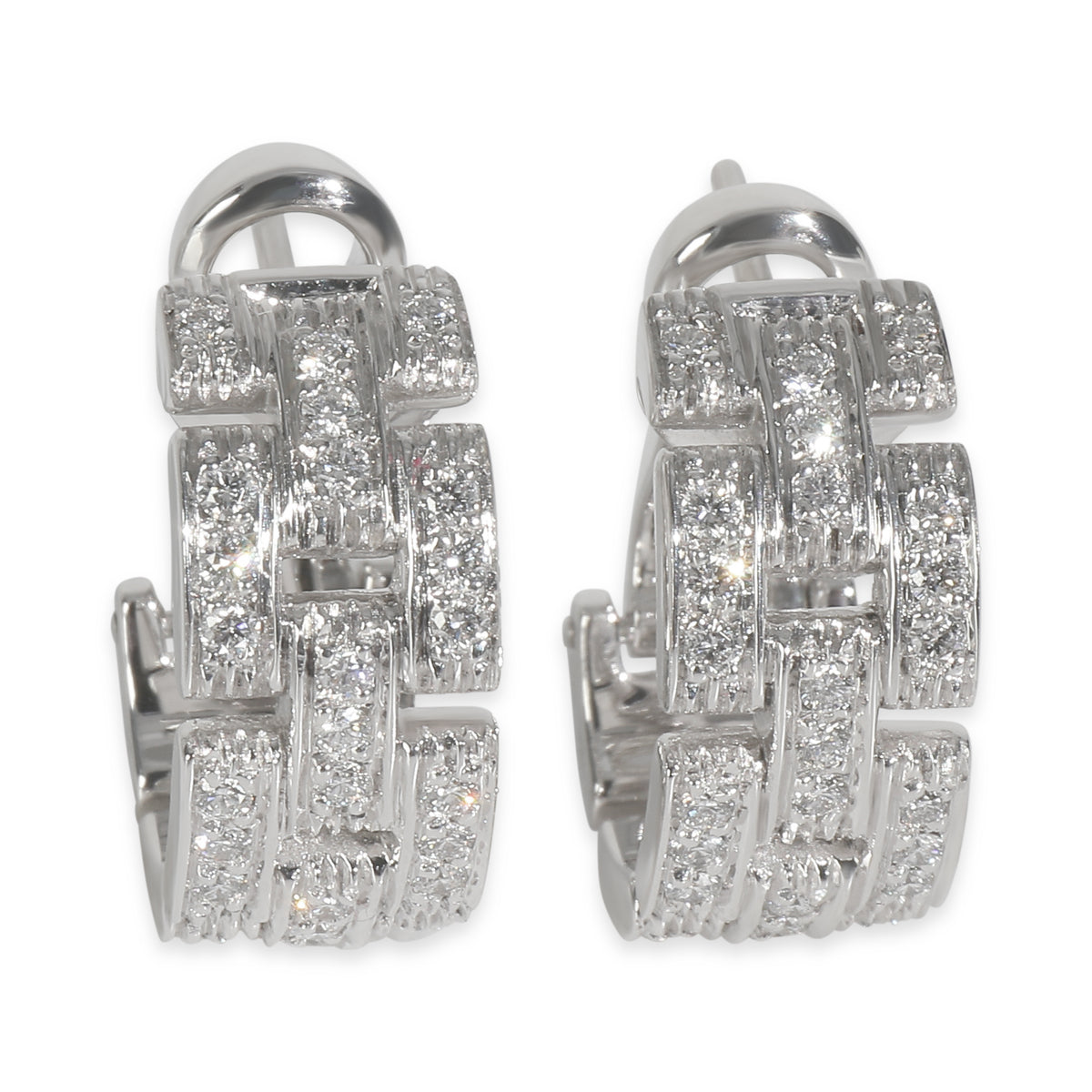 White Gold Diamond Maillon Panthere Earrings