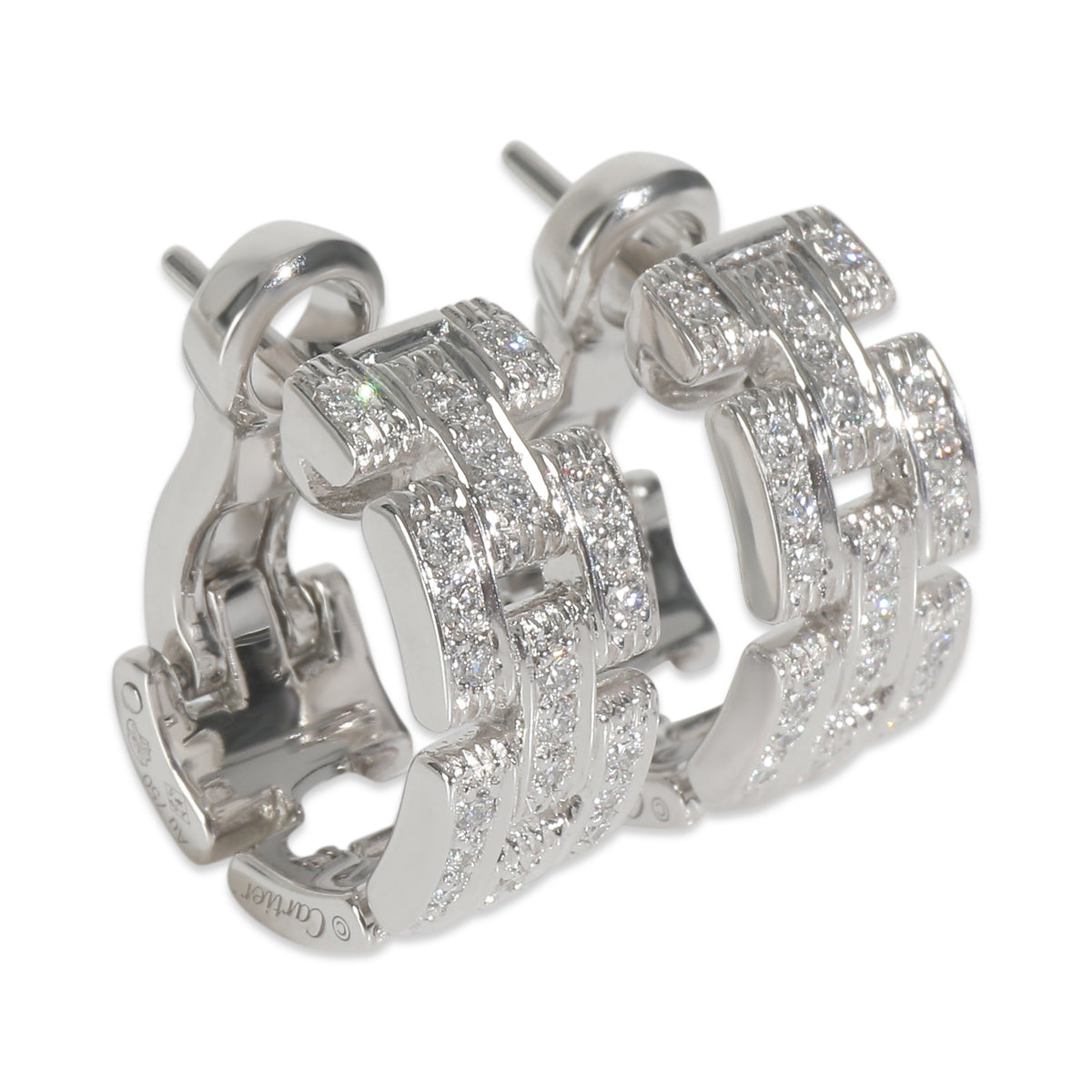 White Gold Diamond Maillon Panthere Earrings