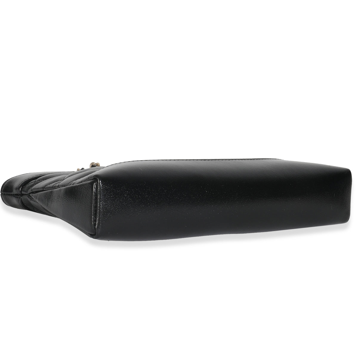 Black Shiny Crumpled Calfskin Quilted Nano 31 Shopping Bag