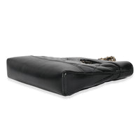 Black Shiny Crumpled Calfskin Quilted Nano 31 Shopping Bag