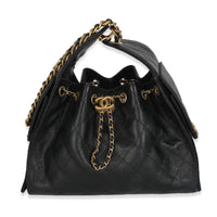 Black Quilted Caviar Small Chanel 25 Handbag