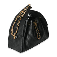 Black Quilted Caviar Small Chanel 25 Handbag