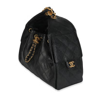 Black Quilted Caviar Small Chanel 25 Handbag