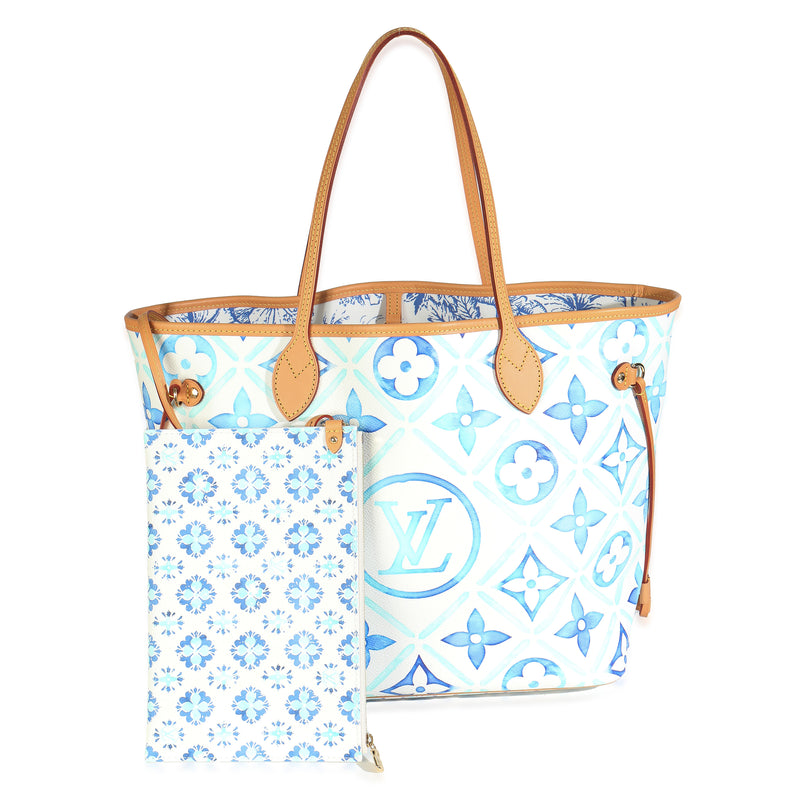 Lagoon Blue Monogram Canvas Tiles By The Pool 2.0 Neverfull MM