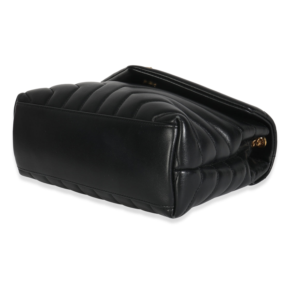 Black Calfskin Y Quilted Monogram Small Loulou Chain Satchel