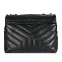 Black Calfskin Y Quilted Monogram Small Loulou Chain Satchel
