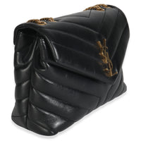 Black Calfskin Y Quilted Monogram Small Loulou Chain Satchel
