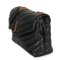 Black Calfskin Y Quilted Monogram Small Loulou Chain Satchel