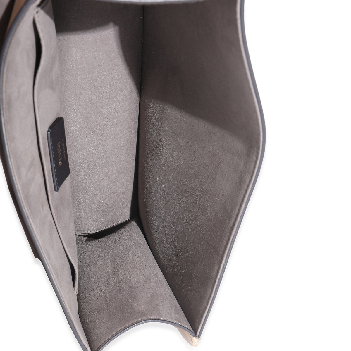 Beige Vitello Century Opaco F is Fendi Kan I Shoulder Bag