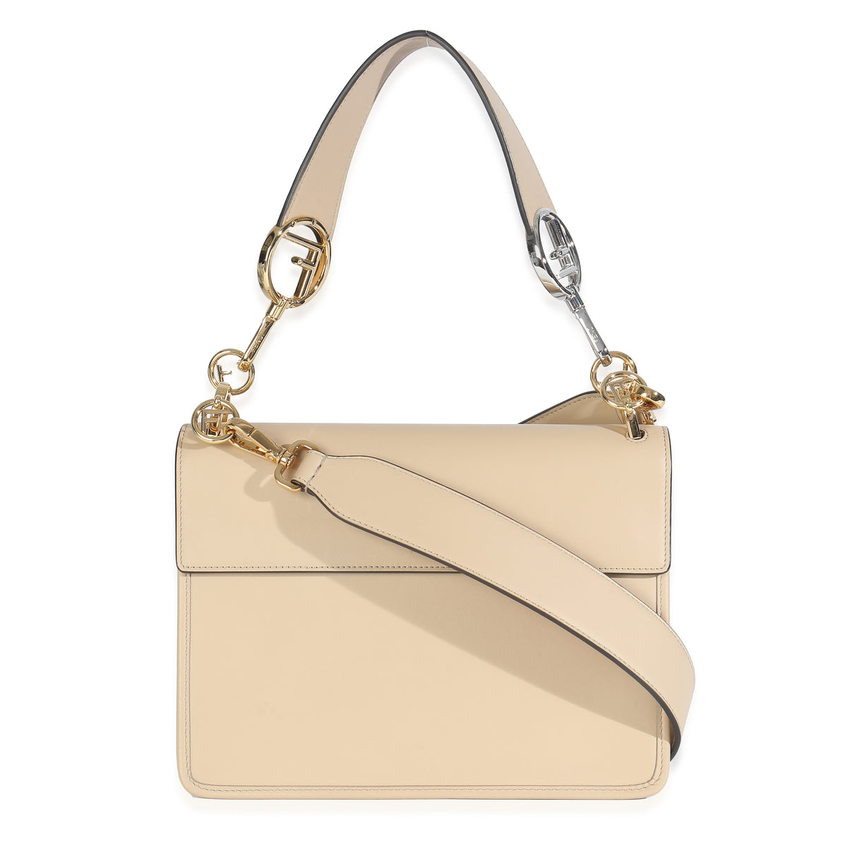 Beige Vitello Century Opaco F is Fendi Kan I Shoulder Bag
