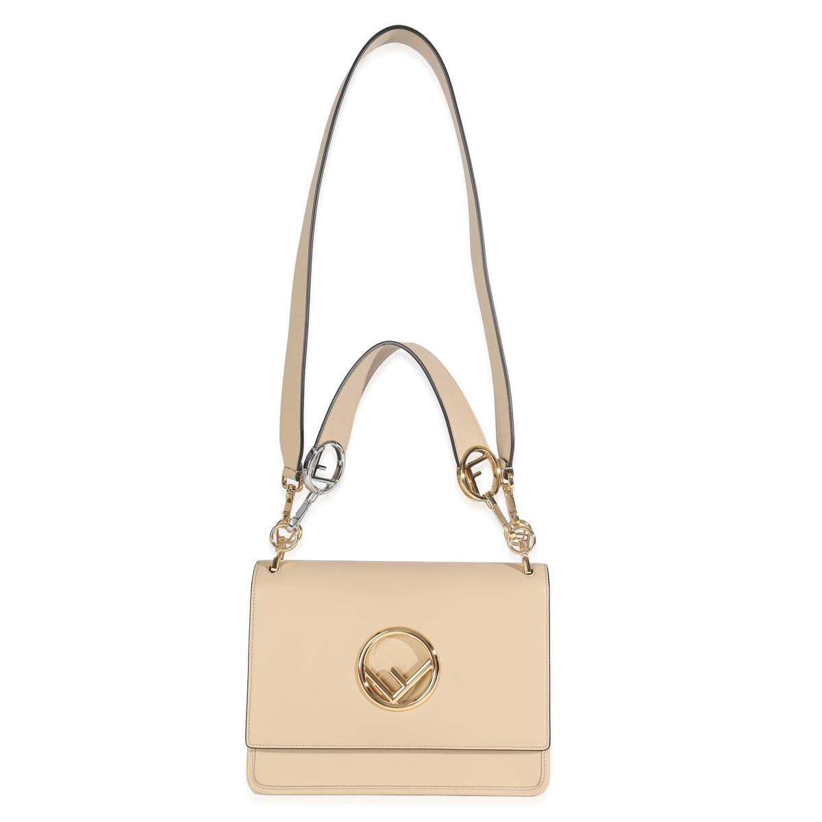 Beige Vitello Century Opaco F is Fendi Kan I Shoulder Bag