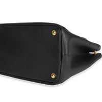 Black Saffiano Galleria Lux Medium Double Zip Tote