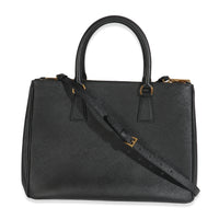 Black Saffiano Galleria Lux Medium Double Zip Tote