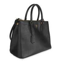 Black Saffiano Galleria Lux Medium Double Zip Tote