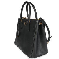 Black Saffiano Galleria Lux Medium Double Zip Tote